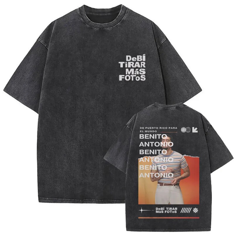 Washable Fashion T-Shirt with Bad Bunny Pattern Un Verano Sin Ti T-Shirt Debi Tirar Mas Foto