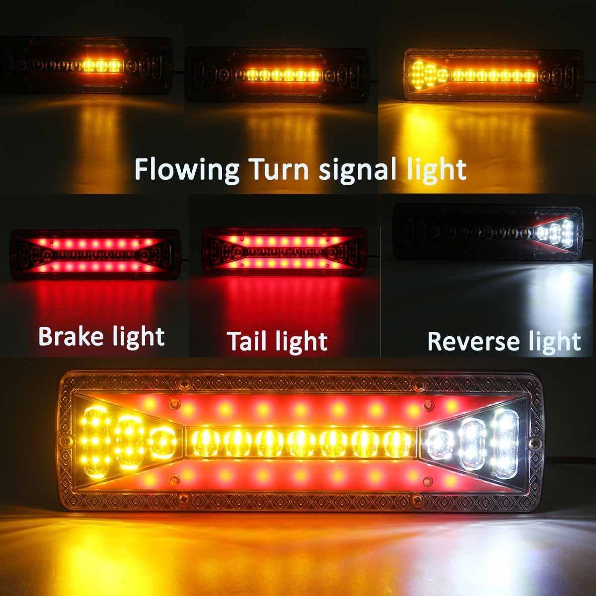 Car LED Taillight 12V24V running water light agricultural vehicle lamps tricycle truck taillight truck warning light