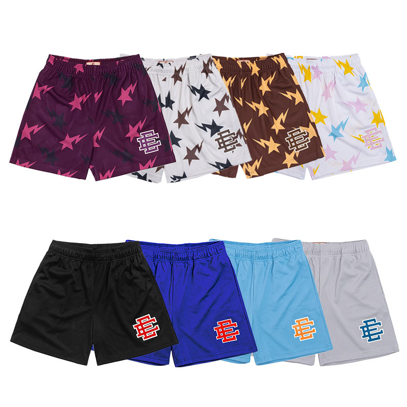 Cross-Border Exclusive Ee American Casual Shorts Fitness Men's Muscle Beach Shorts Mesh Breathable Sports Quarter Shorts