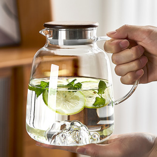 Household Cold Water Kettle Glass High Temperature Resistant Household Large Capacity Food Grade Borosilicate Thickeneded Water Storage Tea Cold Water Cup