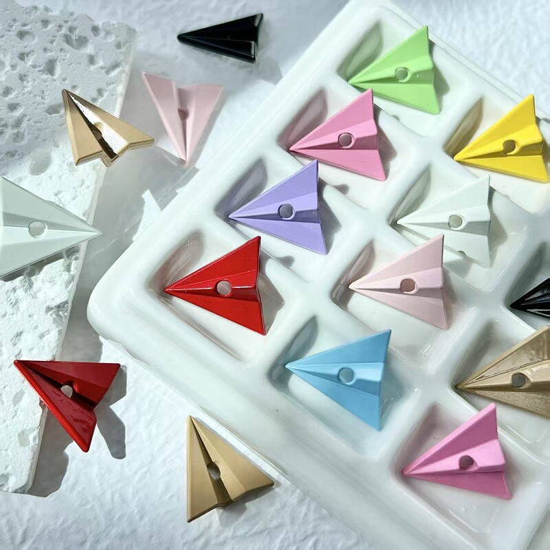 Painted Stereo Macaron Series Paper Airplane Handmade DIY Keychain Mobile Phone Chain Beaded Jewelry Material Accessories