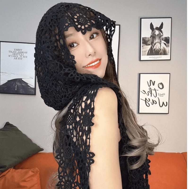 新型綿質ファッション女性は四季の透かし彫りで多くのマント帽子を使って旅行して写真の神器の個性の帽子を打ちます。|undefined