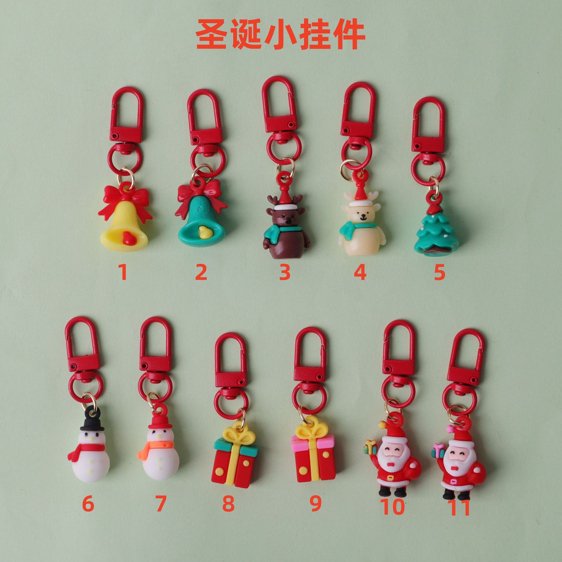 Nuevo llavero de Navidad dibujos animados Santa adorable mochila accesorios colgantes pegamento de PVC suave