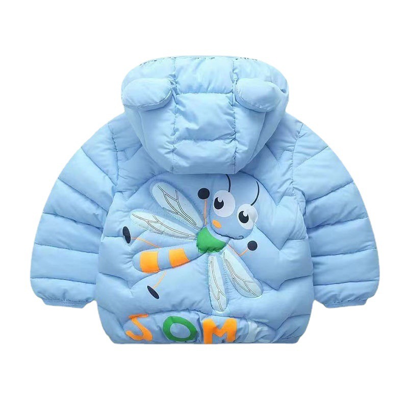Ropa para niños 2024 Otoño e Invierno nueva ropa acolchada de algodón para niños tela antiincrustante láser para bebés niños y niñas con capucha ropa acolchada de algodón
