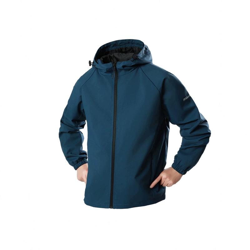 Cross-Border European Size Outdoor Hooded Jacket, Foreign Trade Spring and Autumn Windproof and Rainproof Coat, Outdoor Sports Running Jacket, Trendy