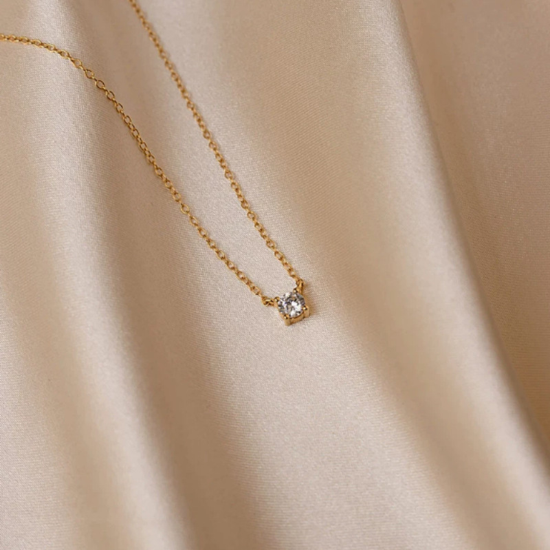 Exquisite Diamond Embellished Wave Chain Necklace Double Layer_voghion.com