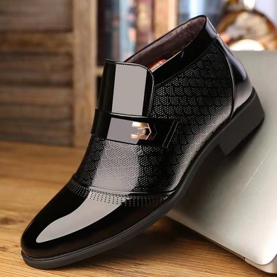 winter new pattern man Cotton-padded shoes business affairs leisure time Men's Shoes Plush thickening keep warm leather shoes dad Gaobang Lint boots