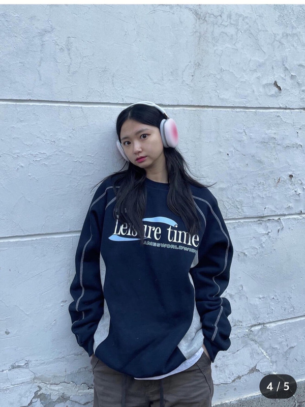 现货韩国Ames经典圆领卫衣男女情侣同款美式复古球衣风长袖上衣秋|undefined