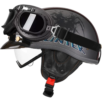 Scoop Helmet, Motosiklet kaskı (dəbilqə) - sublime-gray-demon-hunter-transparent-black-frame-mirror-m