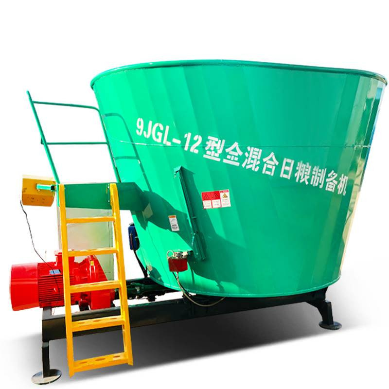 Máquina de preparación de pasto multifuncional vertical TMR 9 mezclador cúbico de dieta completa mezclador de pasto para ganado y ovejas de cría