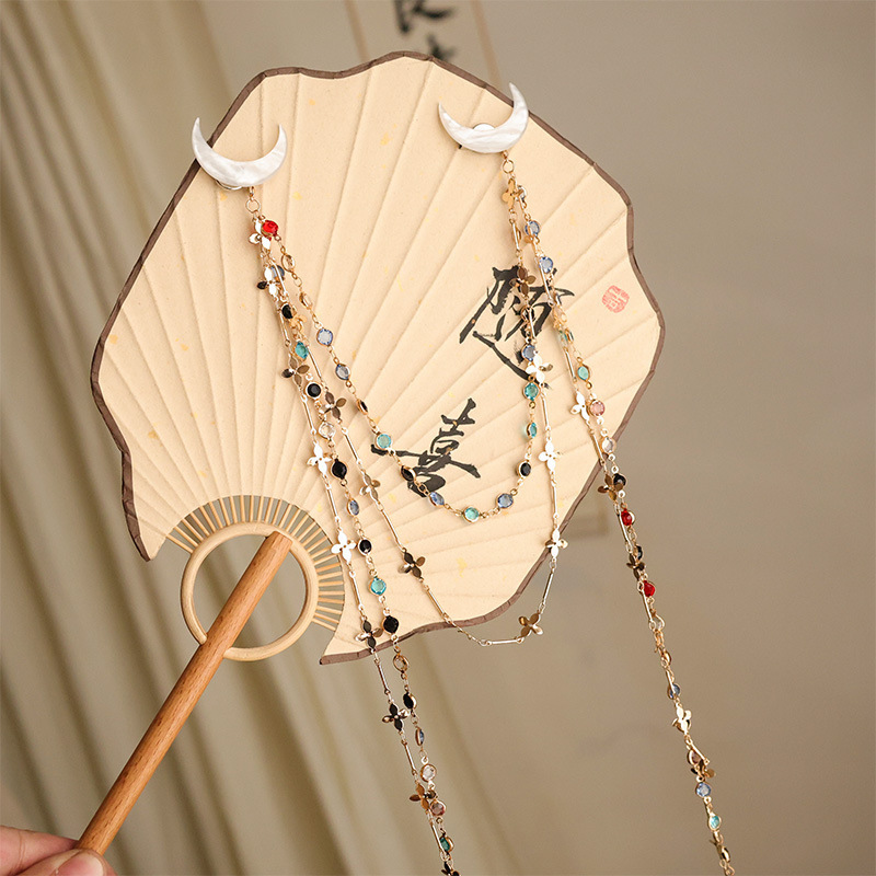 Hanfu Windproof Chain with Ancient Style, Cool and High-End Moon Tea Dress Brooch Pin, Magnetic Dual-Use Windproof Chain Accessory Hanfu Windproof Chain with Ancient Style, Cool and High-End Moon Tea Dress Brooch Pin, Magnetic Dual-Use Windproof Chain Accessory