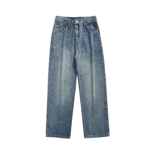 Men's Jeans 2025 Spring Thin Loose Straight Wide Leg Floor-Length Retro Korean Style Casual Pants