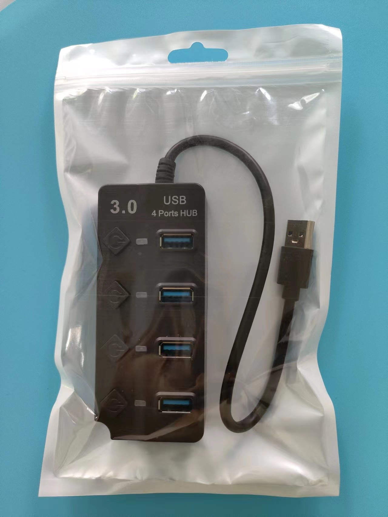 USB 3,0 HUB nuevo interruptor de botón independiente de 4 puertos 3,0 transmisión de alta velocidad de uno a cuatro extensor