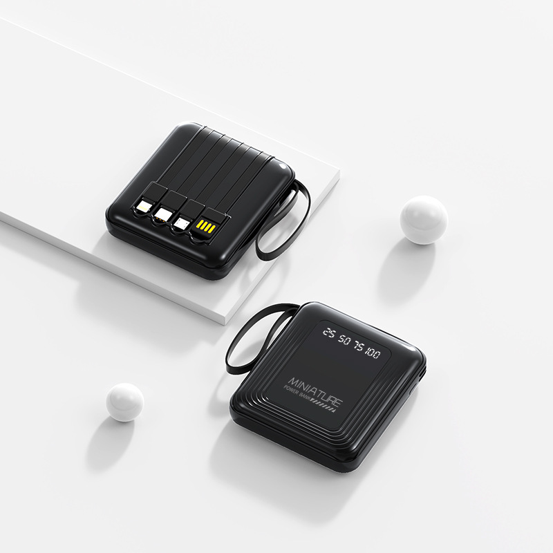3C認証取得済み新型ミニ内蔵ケーブル付きモバイルバッテリー大容量ギフト用カスタムロゴ入り|undefined