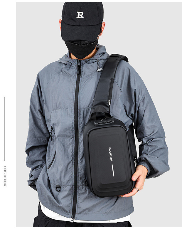 2024 Spring Sports chest backpacks, cross-border wholesale USB charging port bags, men's crossbody bags, fashionable single-shoulder bags undefined