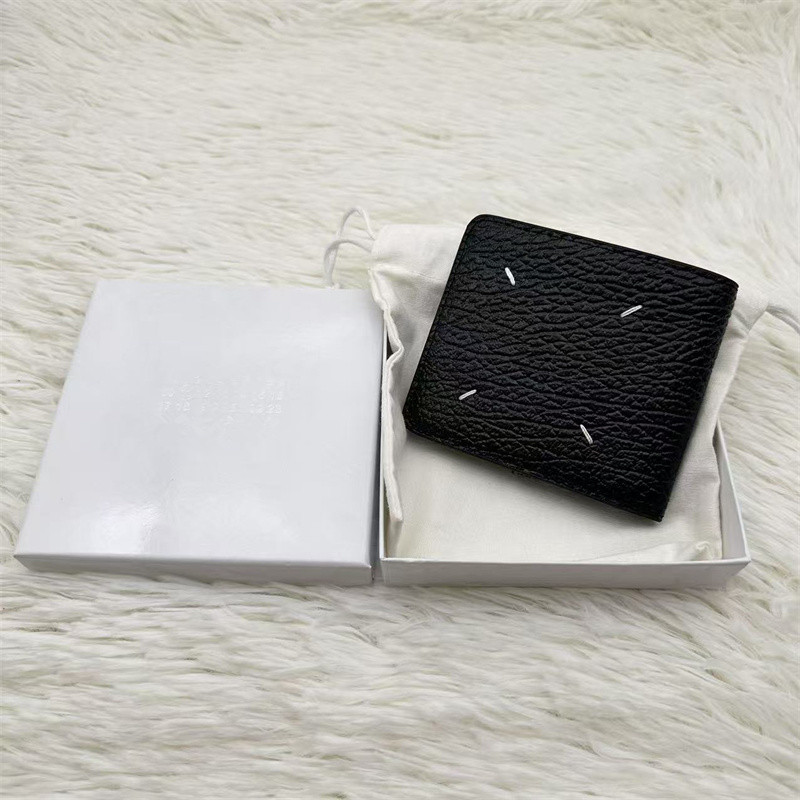 Maison Margiela Four Stitches Bi-fold Wallet Grained Leather Black