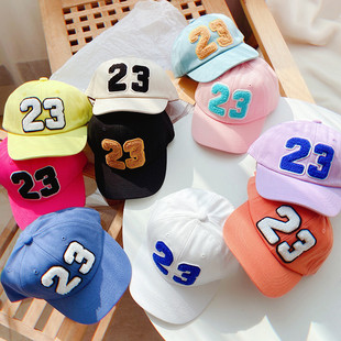 Children's Hat Korean-style Spring and Autumn Fashion Soft Top Caps Male and Female Baby Numbers 23 All-match Sunshade Baseball Cap Trendy