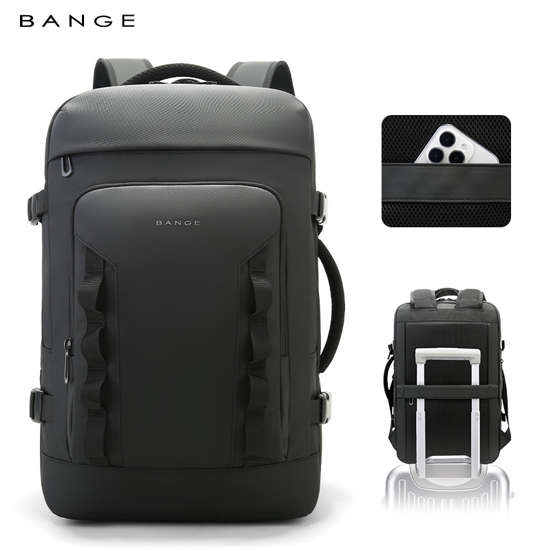 BANGE Herren High-End Rucksack mit großem Fassungsvermögen, erweiterbar, ideal für Geschäftsreisen, Pendlerfahrten und als Laptoptasche_voghion.com