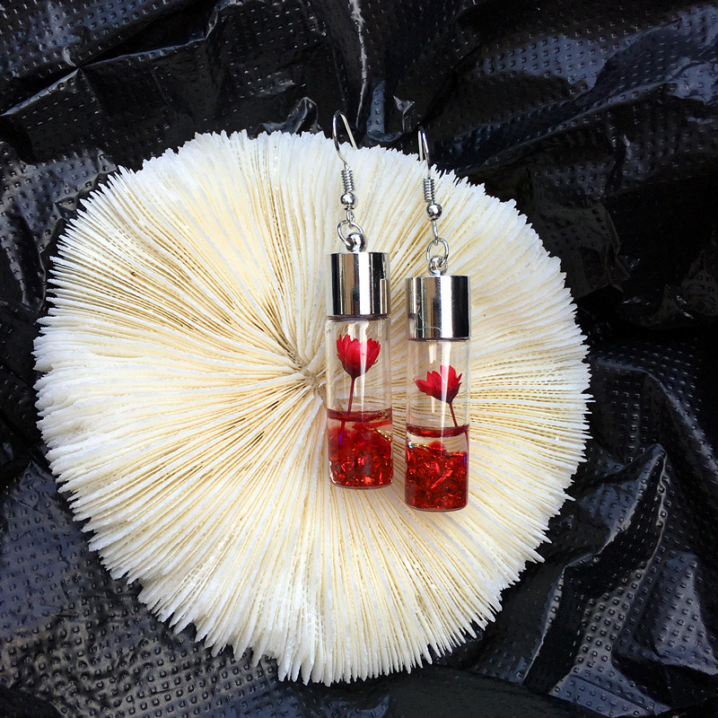 1 Pair Sweet Flower Glass Women's Drop Earrings display picture 1