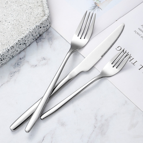 Stainless steel tableware creative high-end hotel steak knife and fork home dessert spoon fruit fork tableware set wholesale