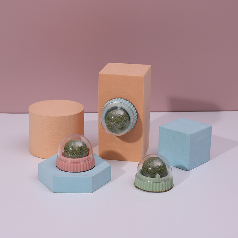 Rotating Cat Mint Ball Cat Self-Happiness Licking Cat Funny Device Sticky Cat Snacks Hair Removal Ball Cat Supplies Wholesale