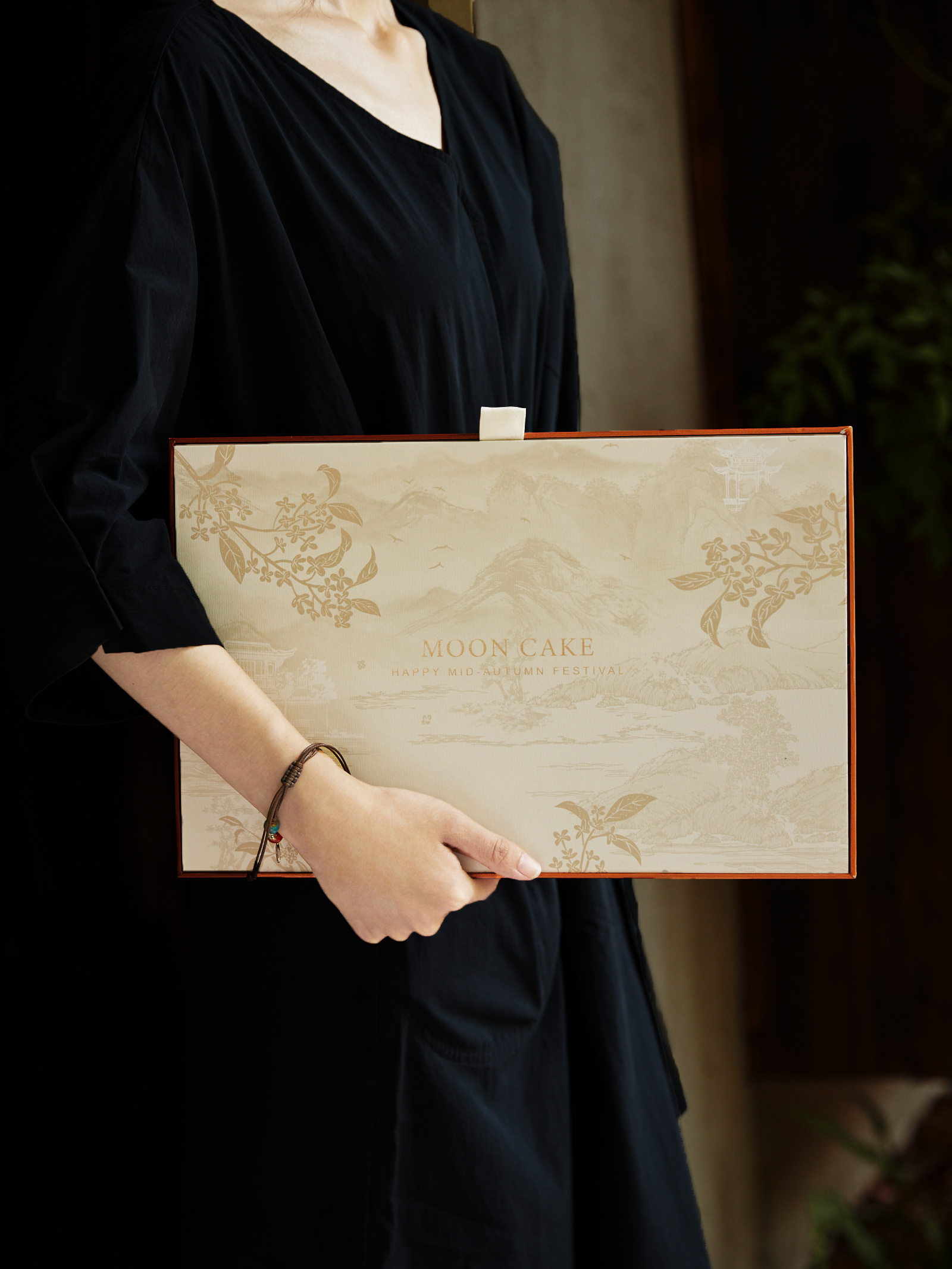 Nuevo medio otoño caja de regalo de pastel de luna de China FengGuang estilo fluido de corazón caja de regalo de pastel de luna de hielo caja vacía