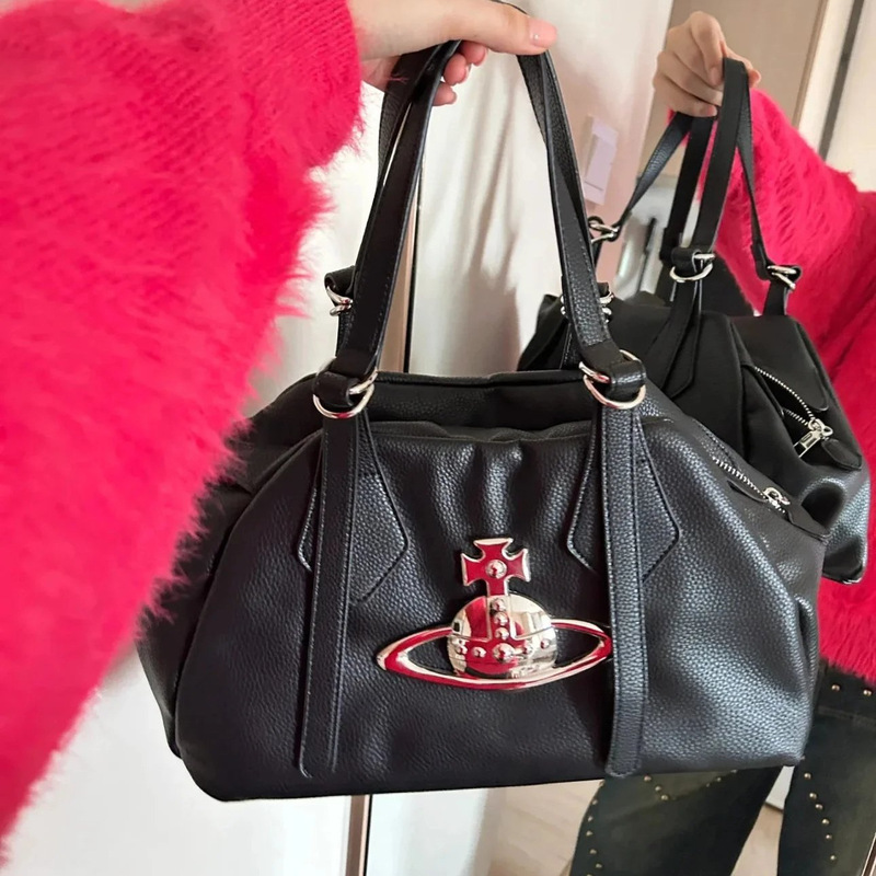 Niche Western-Style Autumn and Winter Large Saturn Suede Hobo Bag, Single Shoulder Underarm Bag, Genuine Leather Large Capacity Tote Shopping Bag