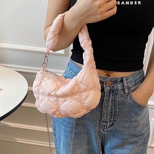 Designer Folded Cloud Pocket Crossbody Bag for Women 2024 Summer New Arrival Korean Style Chain Single Shoulder Bag Underarm Bag Handbag