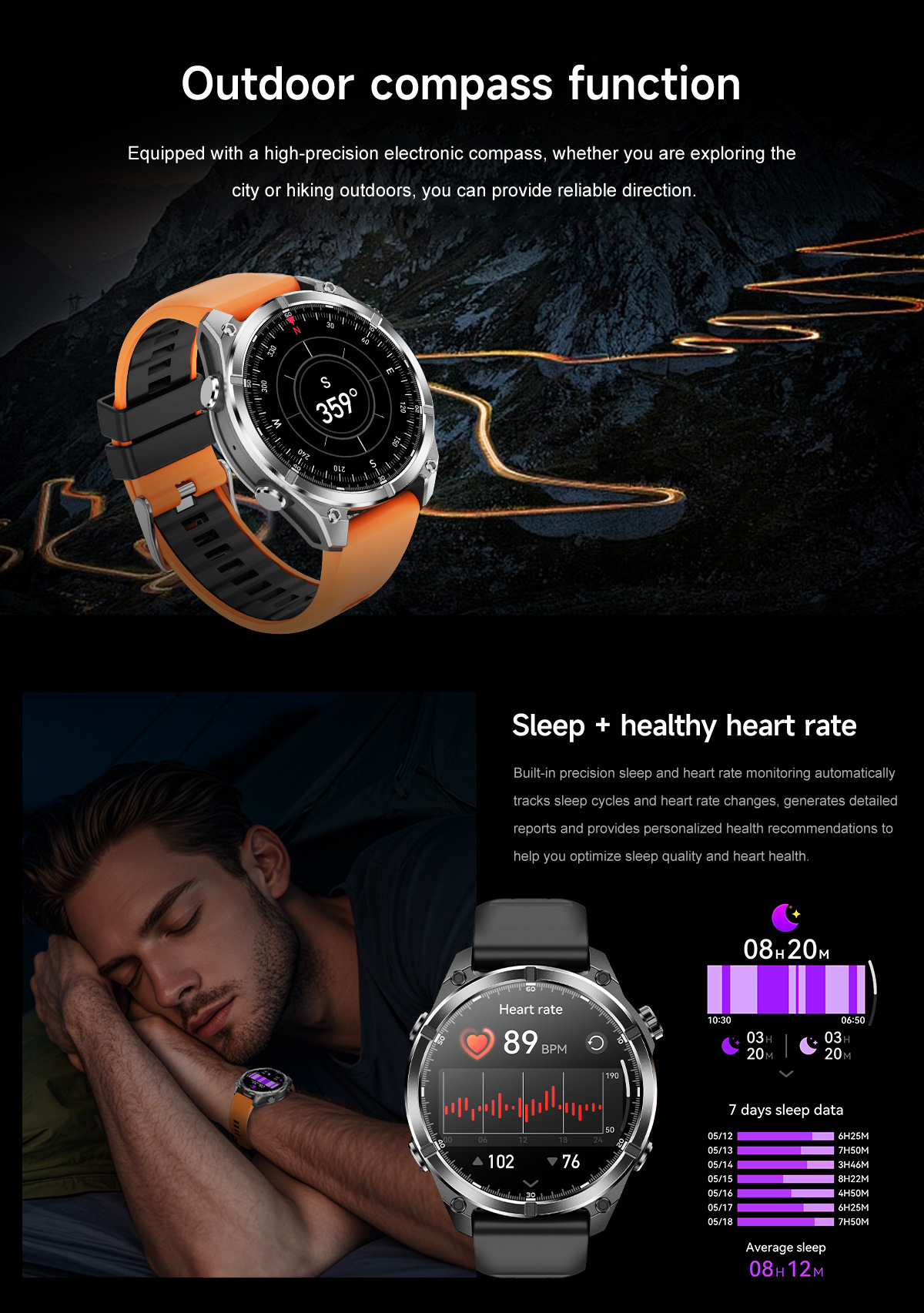 Smartwatch With Bluetooth Calling And Led Flashlight Sports Watch_voghion.com