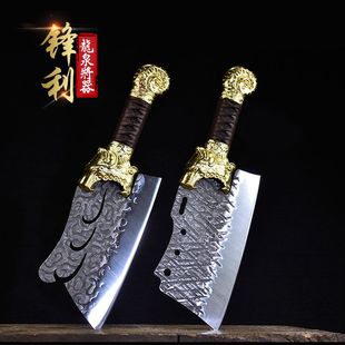 Longquan household bone chopping knife thickened handmade forging Chinese old-fashioned commercial knife kitchen knife wholesale delivery