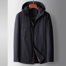 男式羽绒服2025秋冬90白鸭绒连帽保暖中青年都市休闲羽绒潮流外套