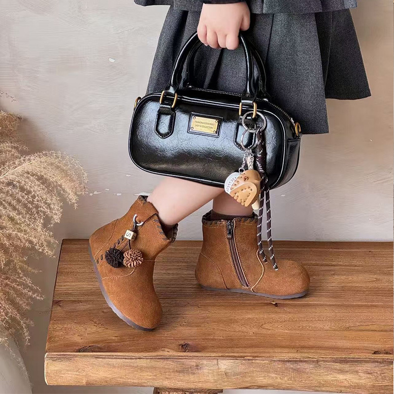 儿童复古勃肯马丁靴2025秋季新款女童真皮短靴轻便小女孩公主单靴|undefined