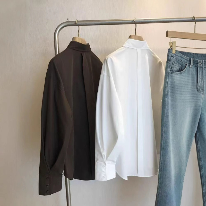 The upper body is really unique!! Super model wind, L * mair method single temperament loose profile non-ironing wrinkle shirt women