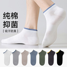 男袜夏季纯棉抑菌双罗口短袜夏薄款吸汗透气百搭新疆棉无骨短筒袜
