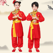 六一兒童打鼓服演出服中國風腰鼓隊服裝舞龍舞獅幼兒舞蹈表演服