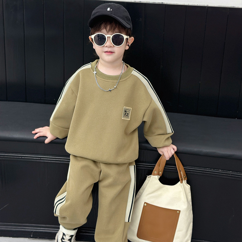 2024 nueva ropa para niños, traje de otoño para niños, ocio para niños, estilo occidental, niño, bebé, primavera y otoño de dos piezas