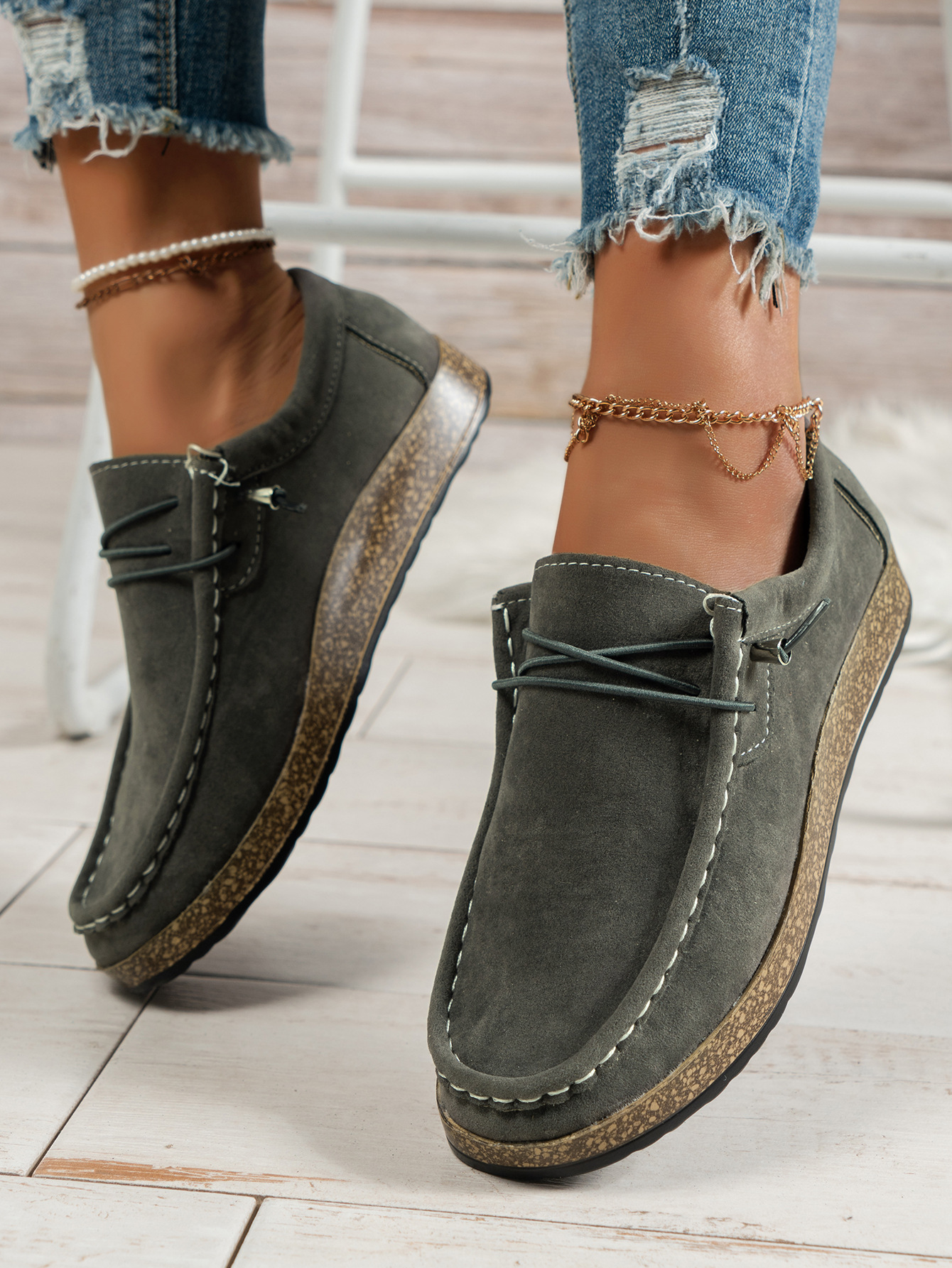 2024 new plus size women's shoes with flat bottom and elastic band lazy feet, casual single shoe for one foot_voghion.com