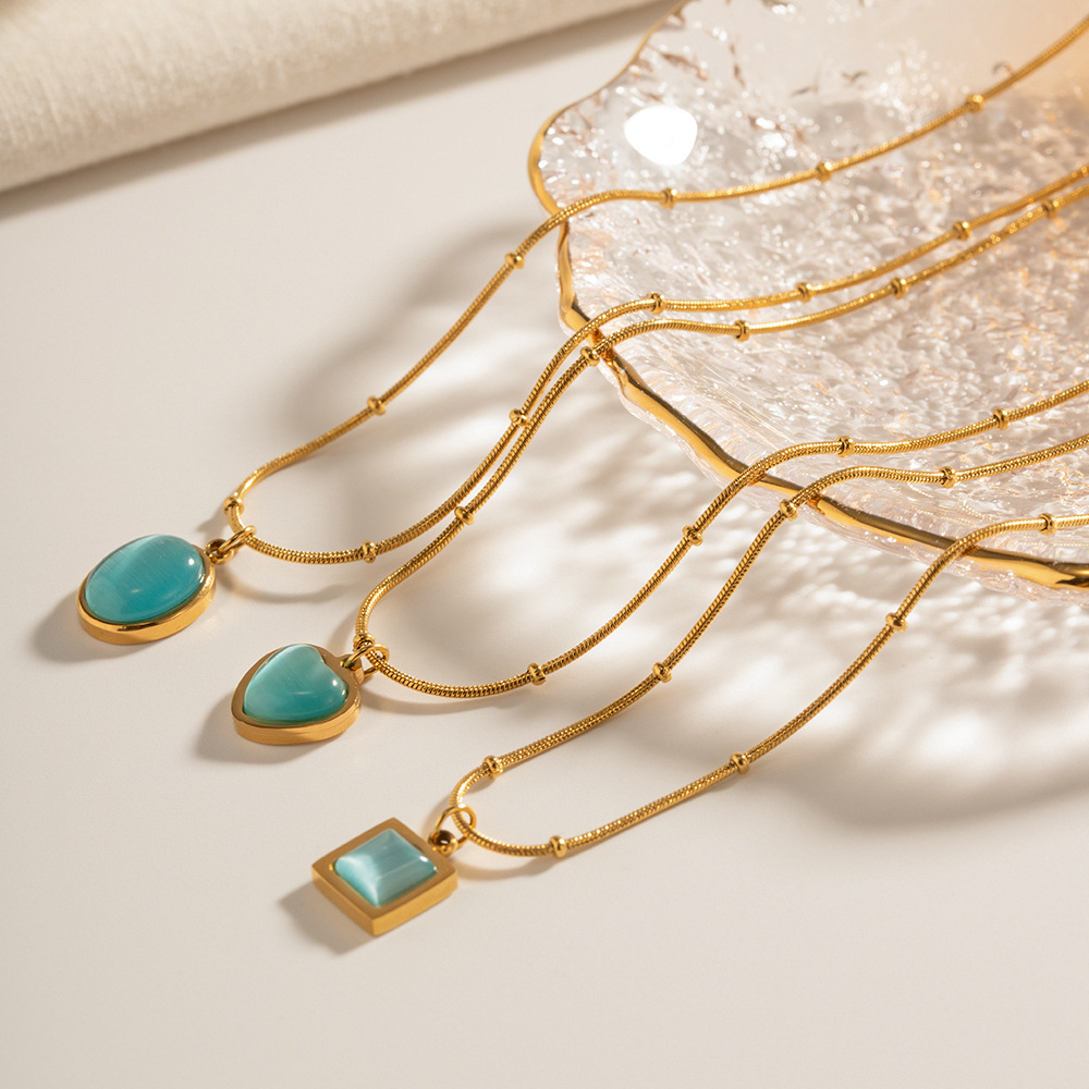 Europea y americana transfronteriza Internet celebridad estilo verano fresco ópalo collar mujeres todo-Partido simple de alta calidad de la joyería al por mayor