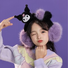 2024サンリオクロミ子供耳カバー保温耳カバー冬のぬいぐるみ耳カバー女性用かわいい少女