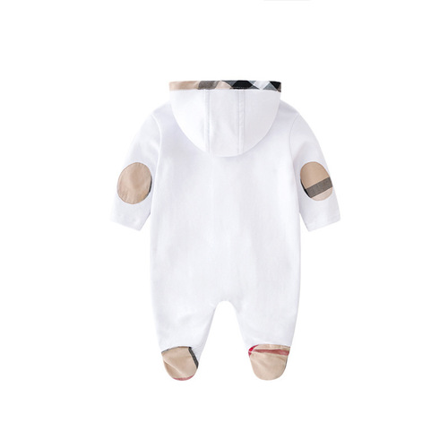 Baby clothes for boys, newborn baby, thick one-piece outfit, spring and autumn/winter, cute hoodie, outerwear for girls, outdoor wear
