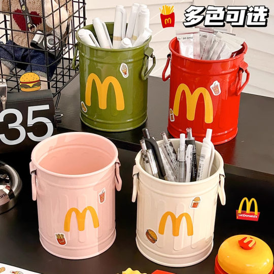 Mcdonald's Cute Creative Pen Holder Retro High-Looking Personalized Ornaments Student Desktop Office Stationery Storage Box