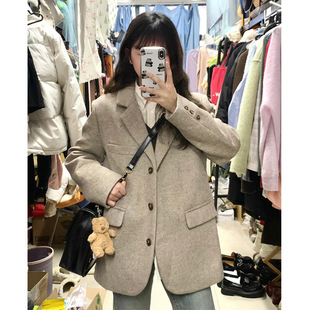 Suit Woolen Coat Women's 2024 New Autumn and Winter Woolen Coat Korean Style Short Elegant High-end Sense