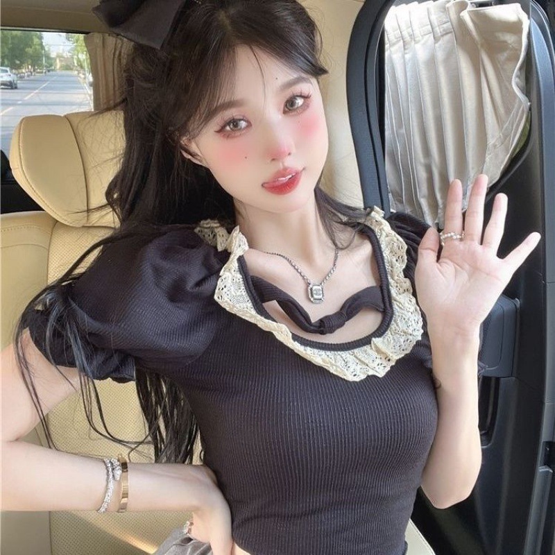 Summer Japanese cute lace short sleeve T-shirt for students