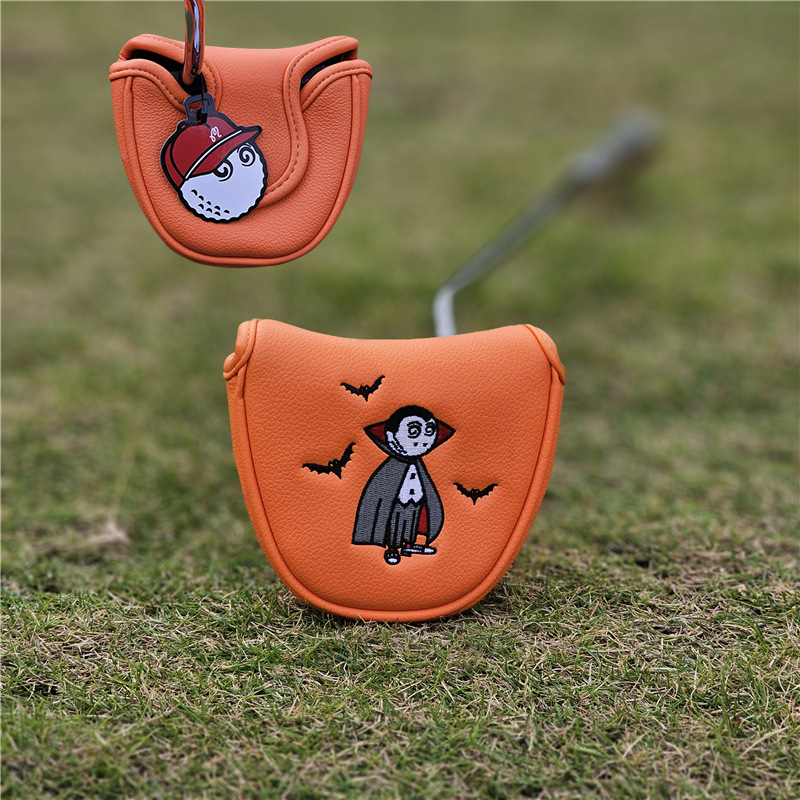Golf clubs, helmet