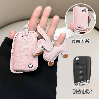 Bag Buckle — Car key bag - standard-volkswagen-model-b-girl-pink-pink-dachshund