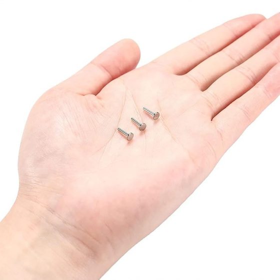 F136 Titanium Alloy Plug-In Lip Nail Rod Nose Nail Ear Nail Flats Bottom Rod Plug-In Base G23 Lip Nail Plug-In Accessories