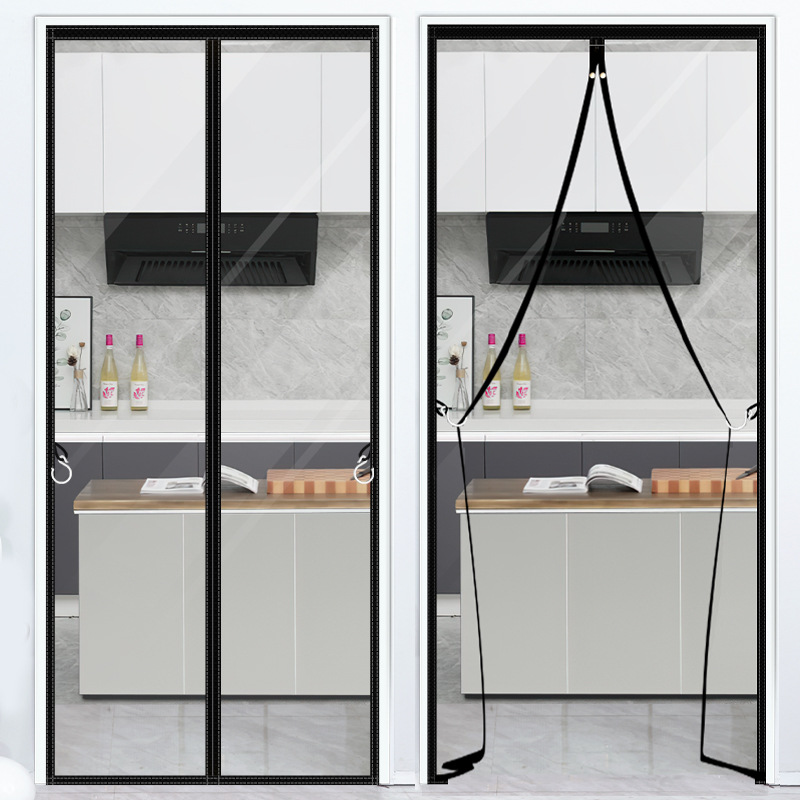 풀 마그네틱 스트라이프 여름 에어컨 도어 커튼 펀치 프리 모기 방지 앞 유리 가정용 주방 투명 연기 방지 플라스틱 파티션 커튼