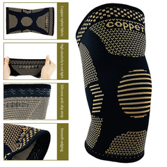 亞馬遜跨境銅離子護膝尼龍針織加壓護腿套健身籃球跑步保暖護腿套