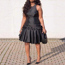 C3215亚马逊速卖通独立站欧美跨境女装紧身修身木耳边压褶无袖裙