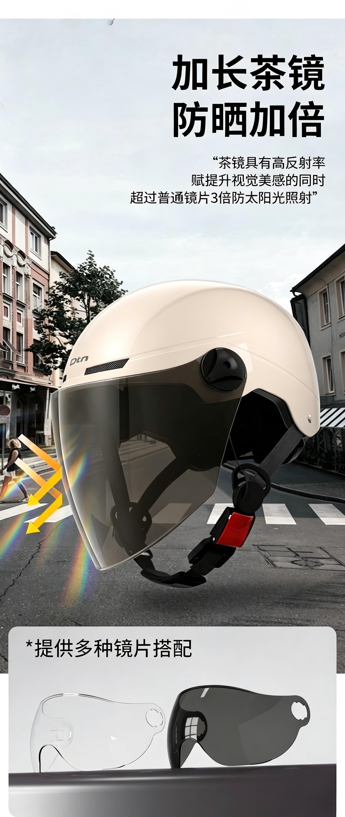 3C Certified Electric Vehicle Helmet for Men and Women, Suitable for All Seasons, Battery Motorcycle Helmet, Safety Helmet, Summer Sun Protection Half Helmet